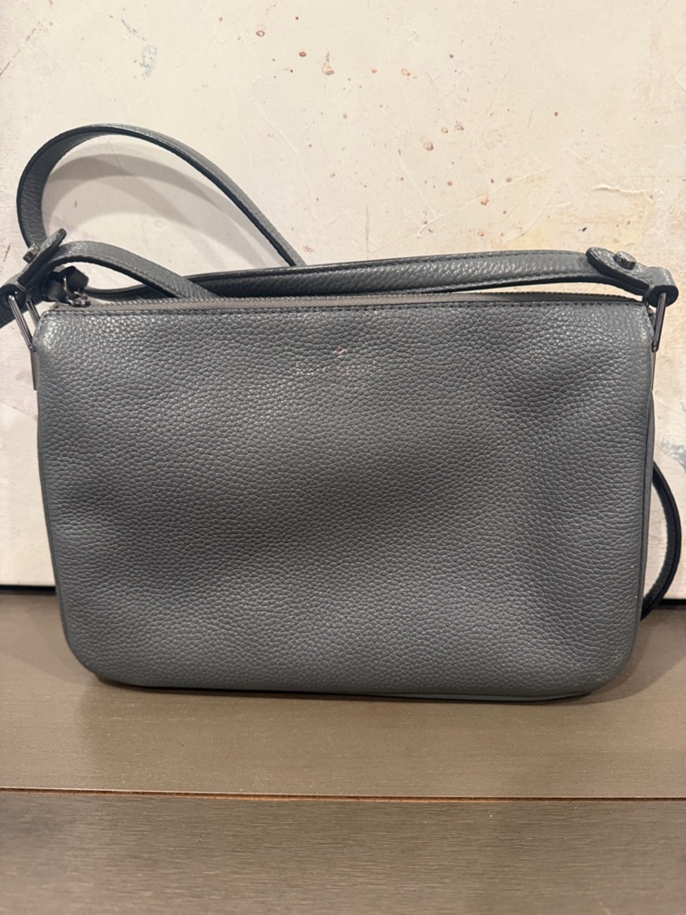 Kate Spade Grey Crossbody Mulberry Street Madelyne Grey Leather Bag EUC